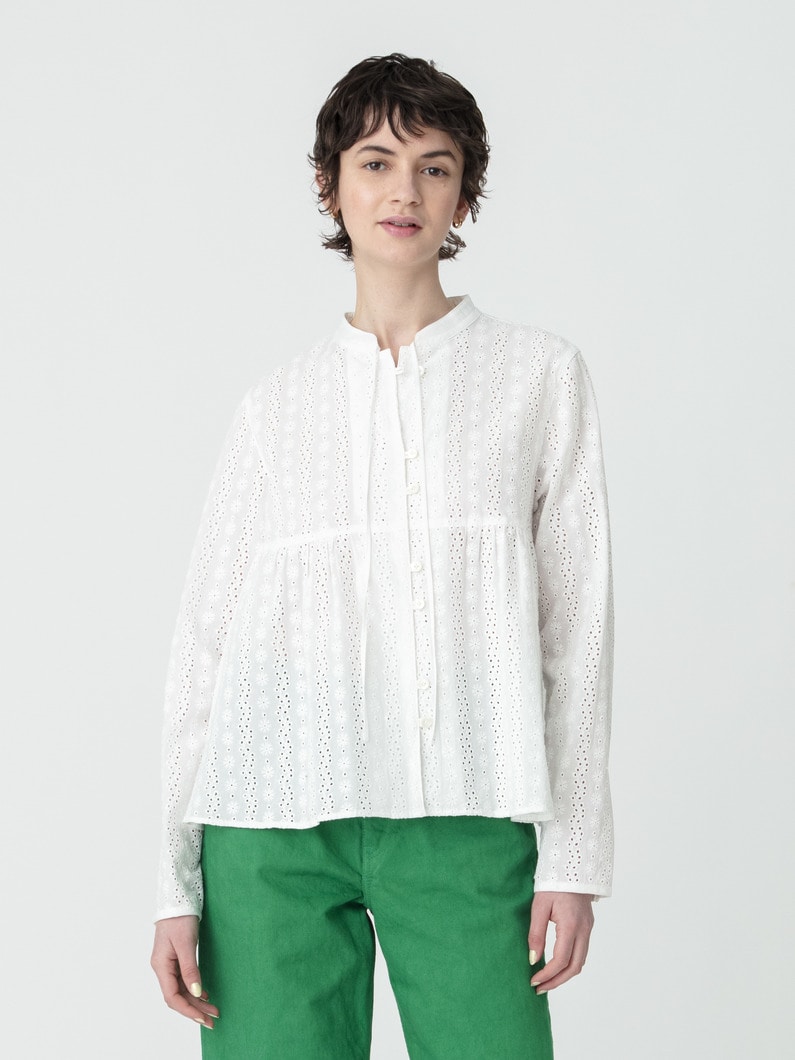 カットワーク ブラウス 詳細画像 white 1