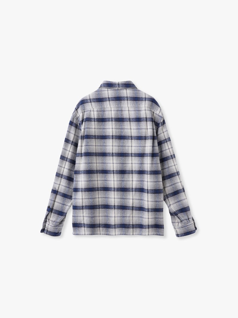 ビンテージ コットンシルク ネップ チェックシャツ 詳細画像 navy 1