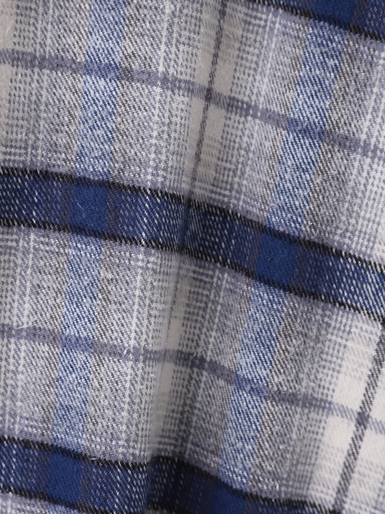 ビンテージ コットンシルク ネップ チェックシャツ 詳細画像 navy 4