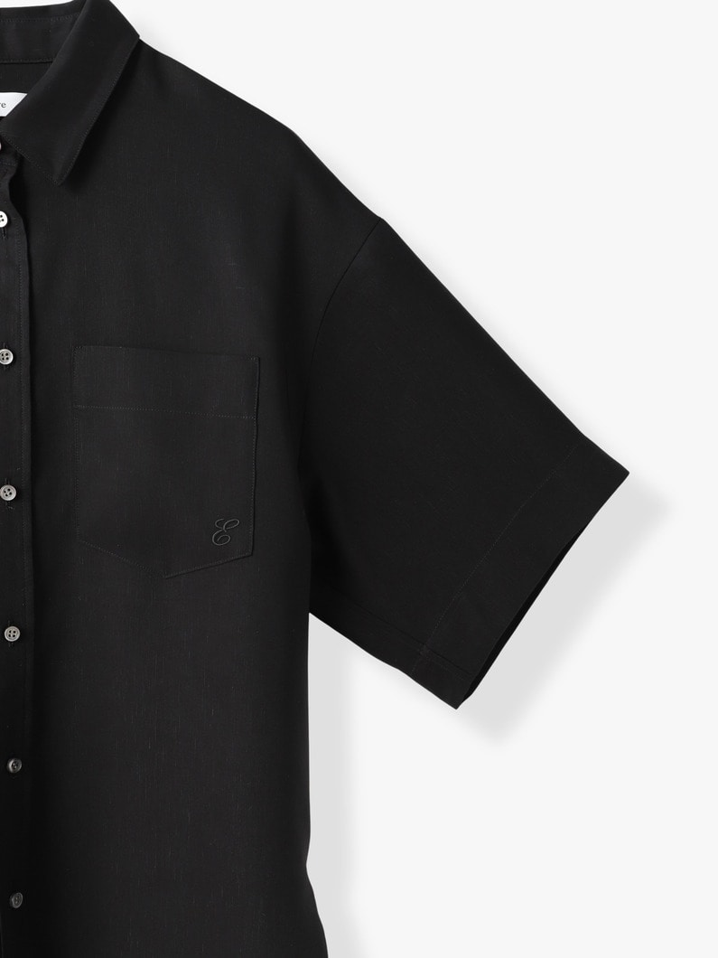 リネンアセテート シャツ（ブラック） 詳細画像 black 2