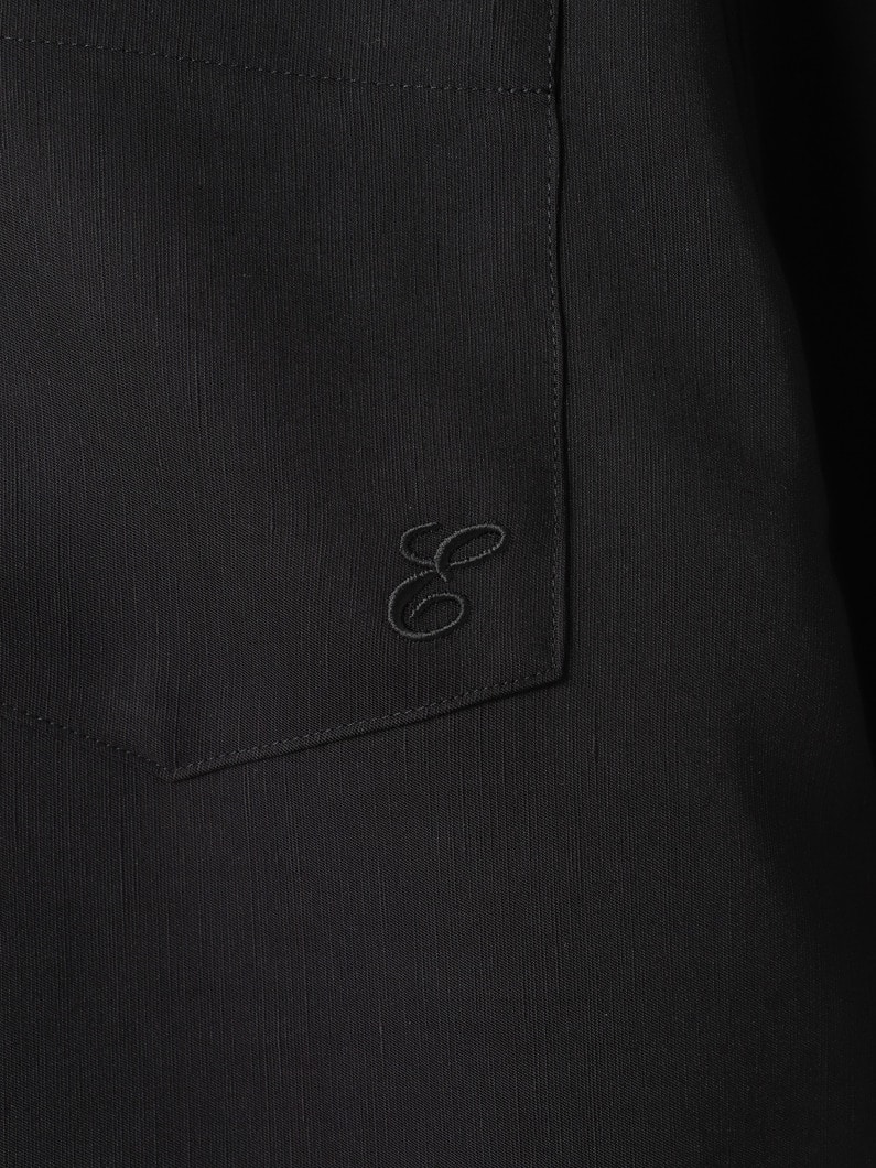 リネンアセテート シャツ（ブラック） 詳細画像 black 3