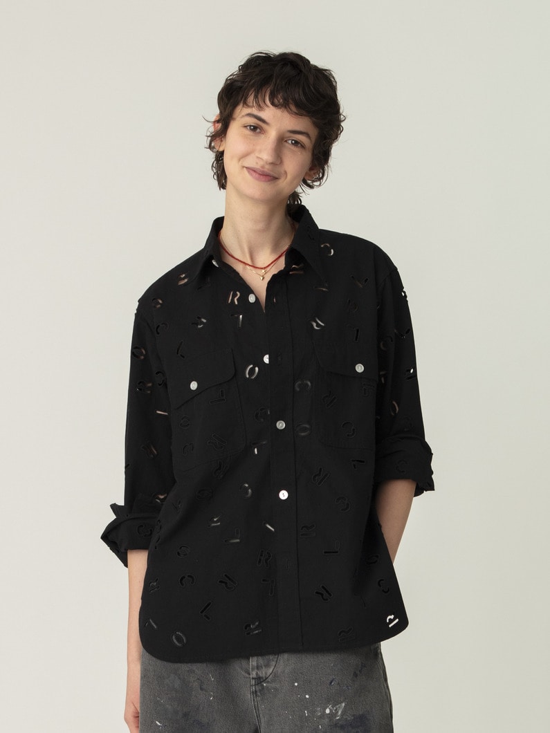 カットワーク シャツ 詳細画像 black