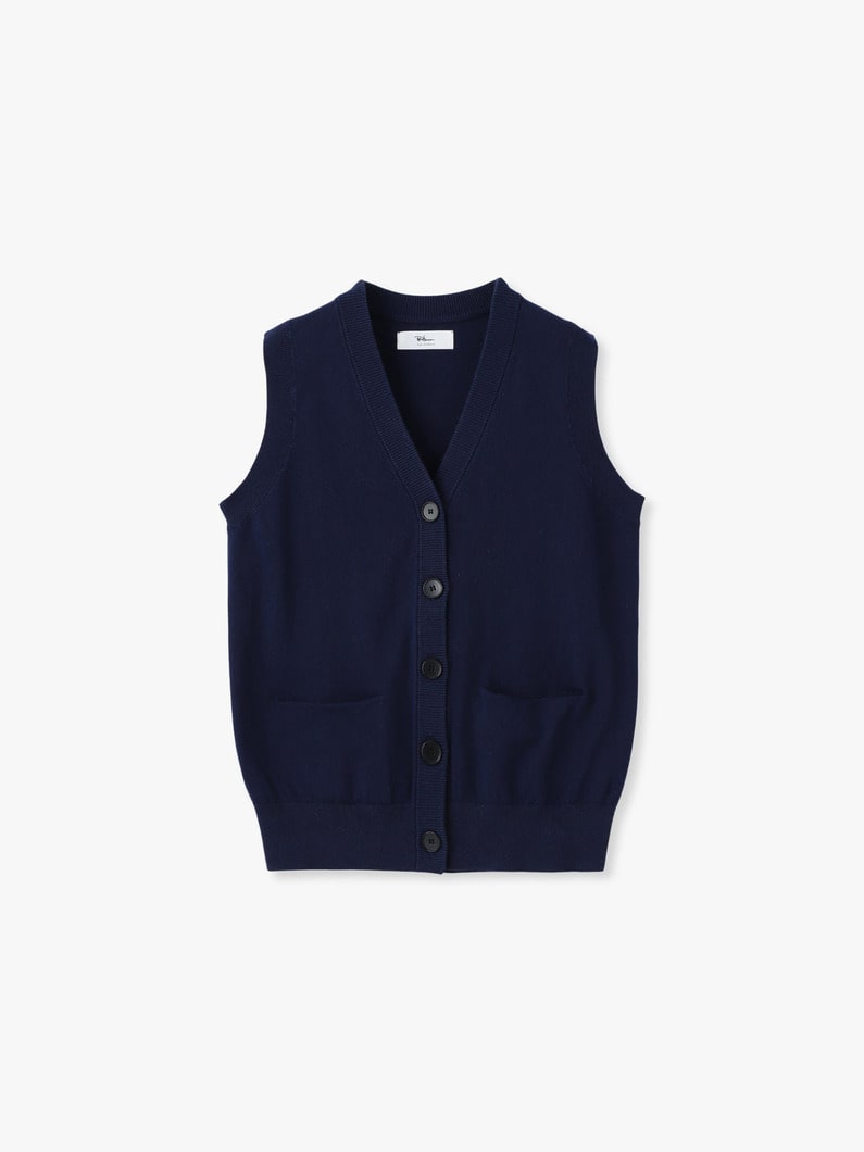 Vネック ニット ベスト 詳細画像 navy 2