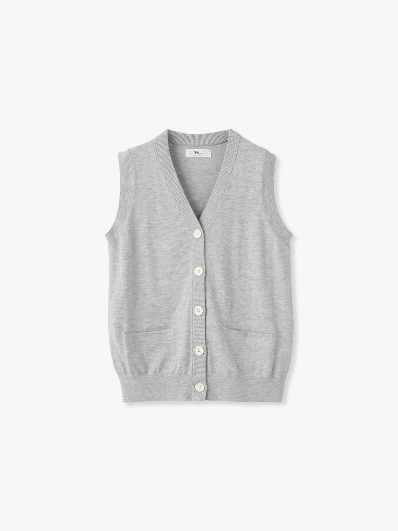 Vネック ニット ベスト 詳細画像 gray 4