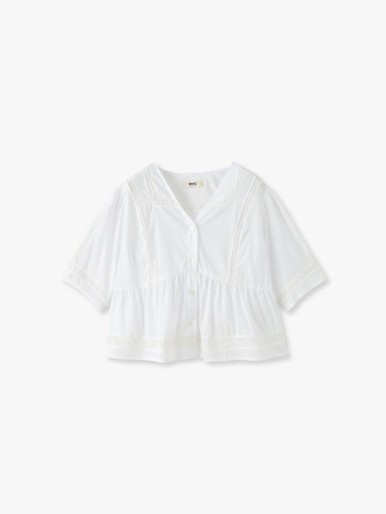 レース ブラウス（ホワイト/ブラック） 詳細画像 white 4