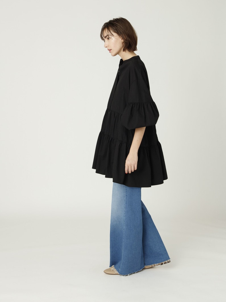 ティアード デニム ブラウス 詳細画像 black 2