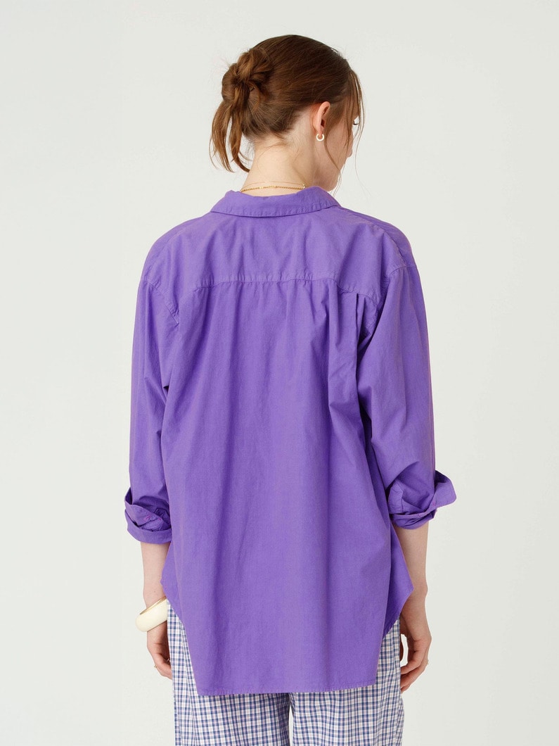 コットン シルク オーバーサイズ シャツ（レッド/パープル） 詳細画像 purple 2