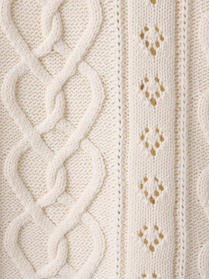 ハート ケーブル ニット プルオーバー 詳細画像 ivory 3