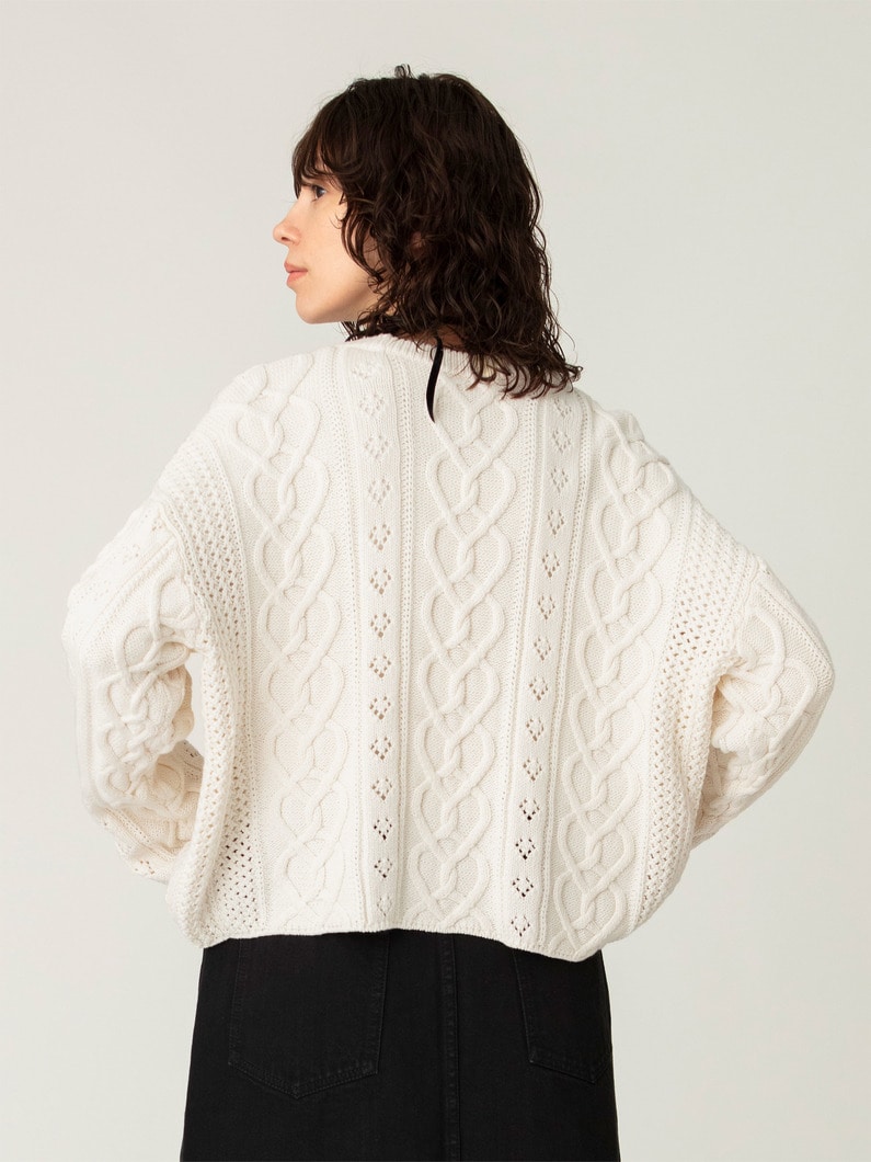 ハート ケーブル ニット プルオーバー 詳細画像 ivory 3