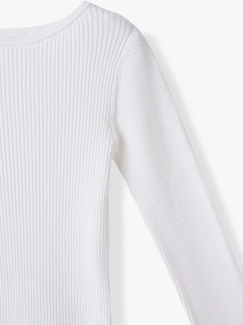 ハート クロシェ リブ ニットトップ 詳細画像 white 2