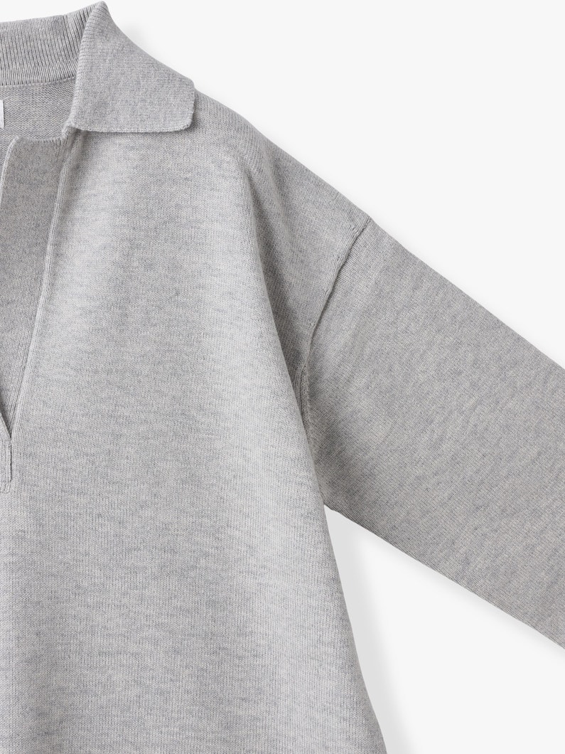 ポロカラー ニットプルオーバー 詳細画像 gray 2