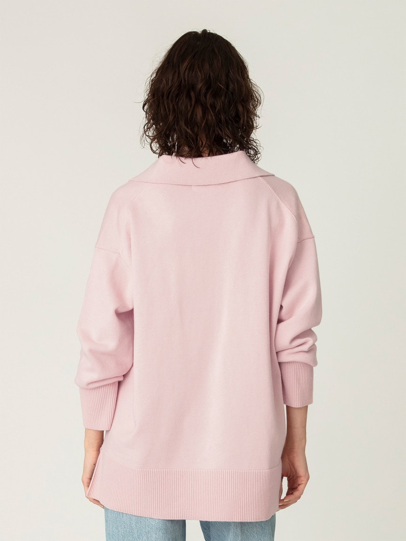 ポロカラー ニットプルオーバー 詳細画像 pink 3