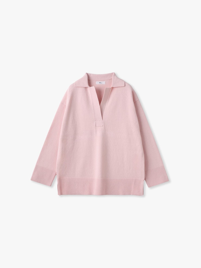 ポロカラー ニットプルオーバー 詳細画像 pink 4