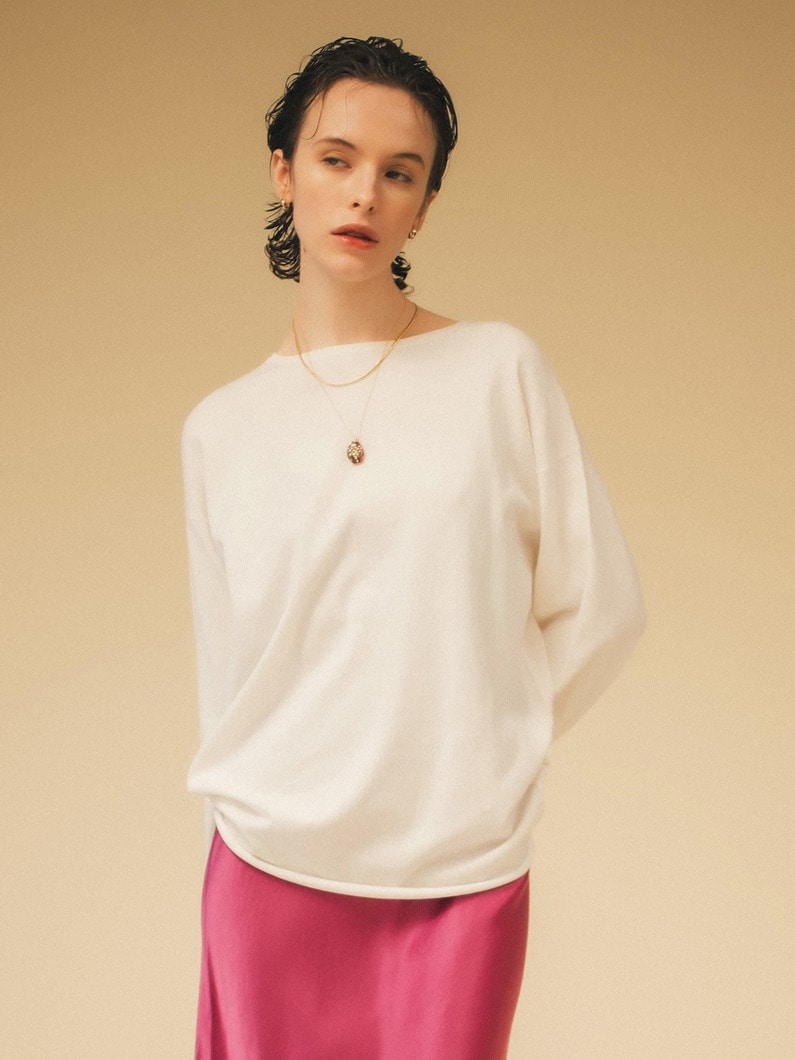 アリーズ コットンカシミア プルオーバー 詳細画像 white 1