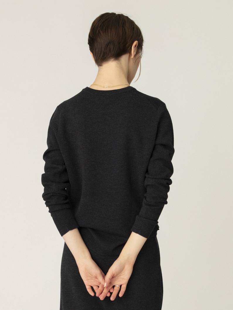 ハイゲージ ミラノリブ クルーネック ニット プルオーバー 詳細画像 charcoal gray 3