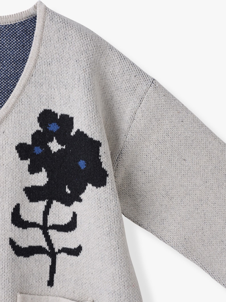 ジャガード ニット カーディガン 詳細画像 ivory 2