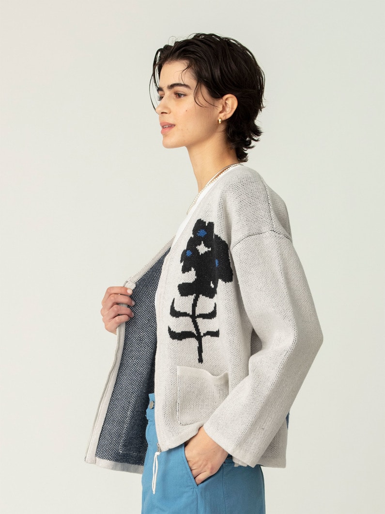 ジャガード ニット カーディガン 詳細画像 ivory 2