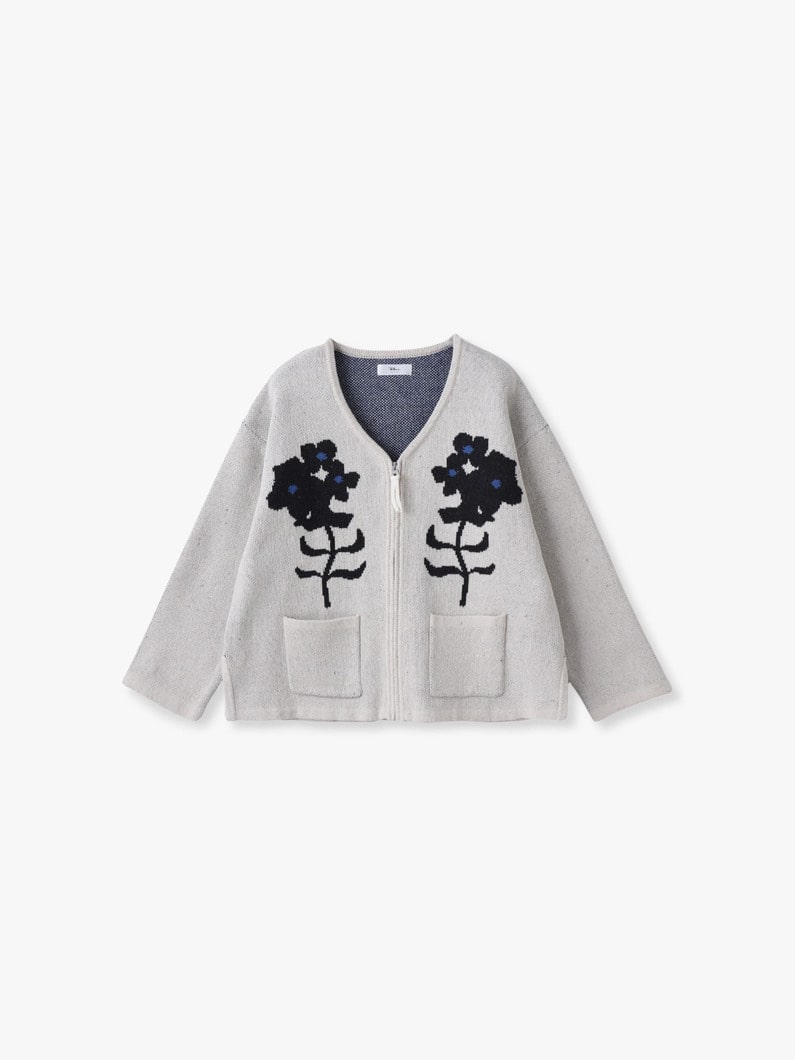 ジャガード ニット カーディガン 詳細画像 ivory 4