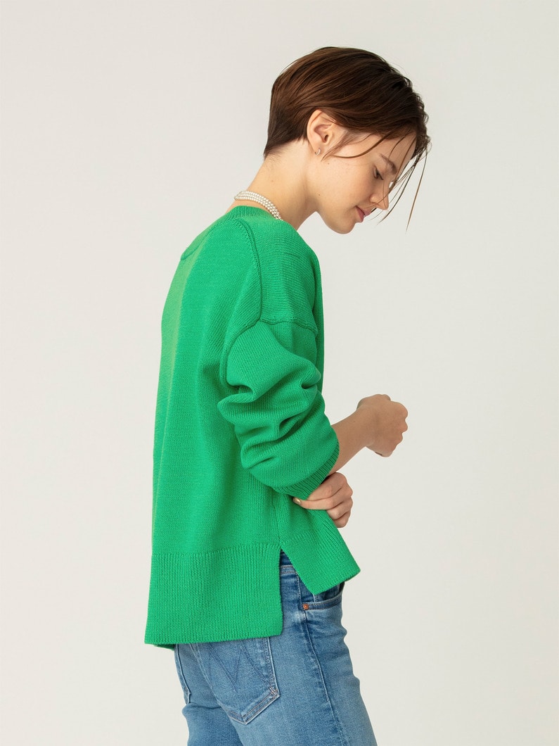 コージー Ｖネック ニットプルオーバー 詳細画像 green 2