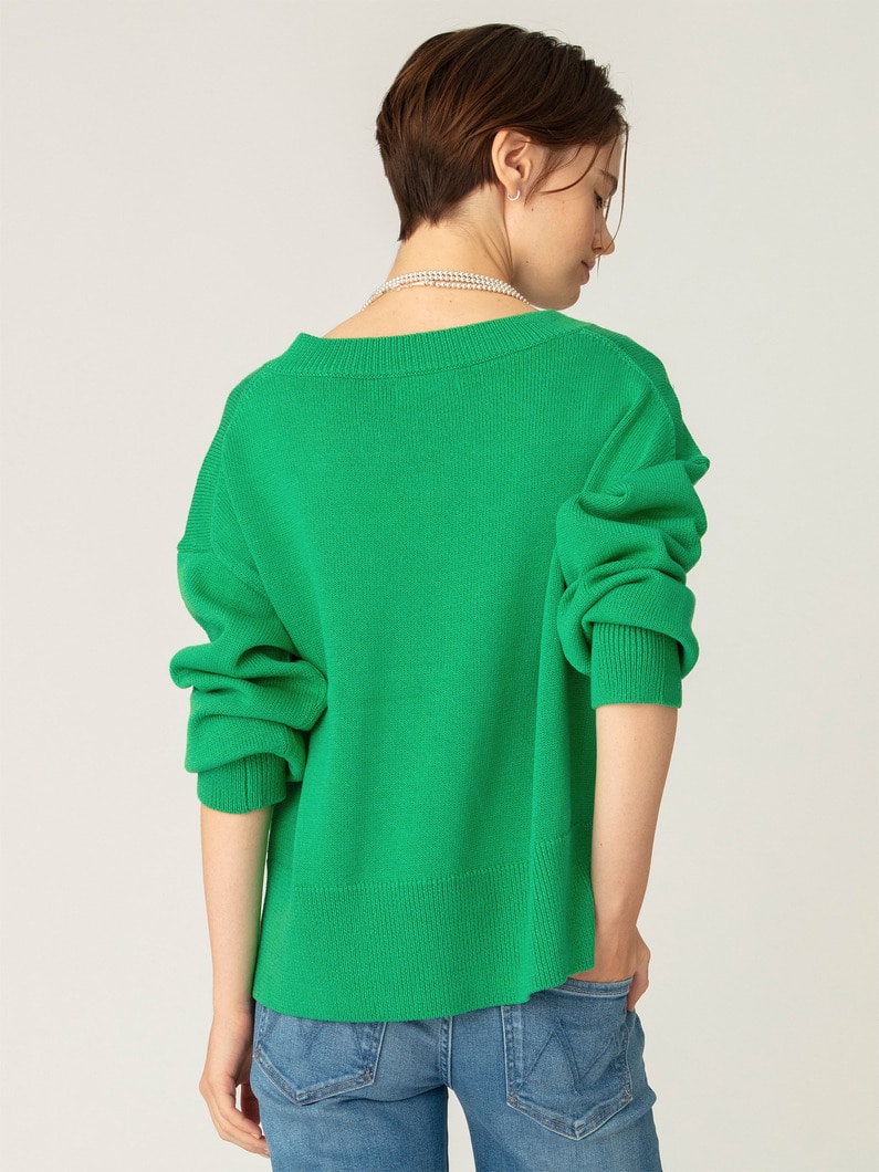 コージー Ｖネック ニットプルオーバー 詳細画像 green 3