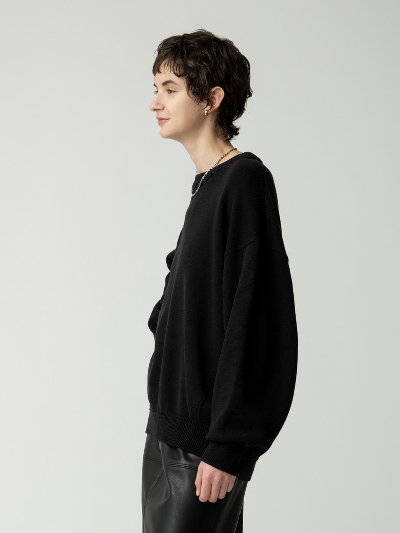 コットン コージー ニット プルオーバー 詳細画像 black 2