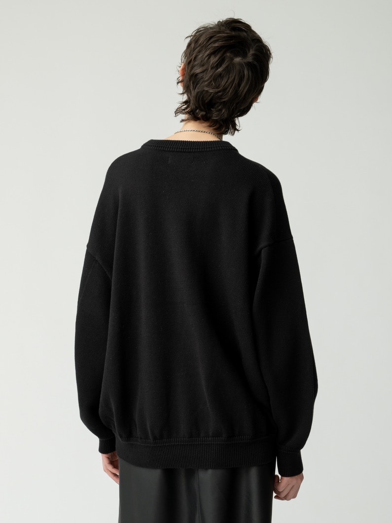 コットン コージー ニット プルオーバー 詳細画像 black 3