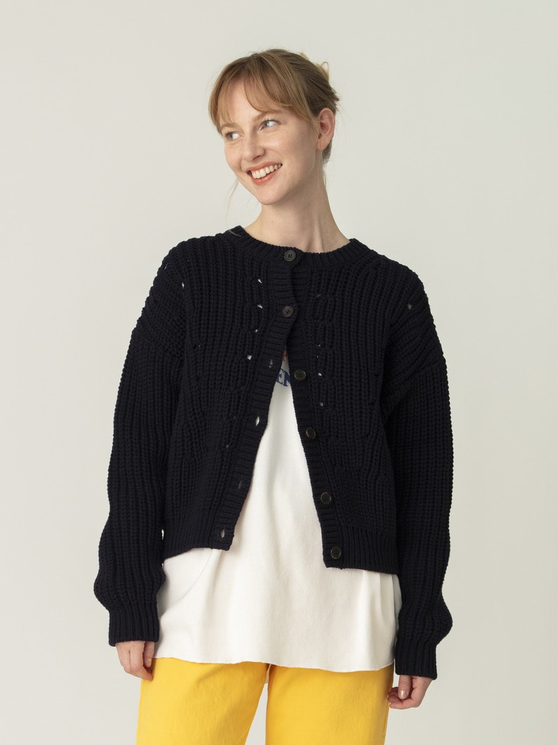 バルキーヤーン カーディガン 詳細画像 navy 2