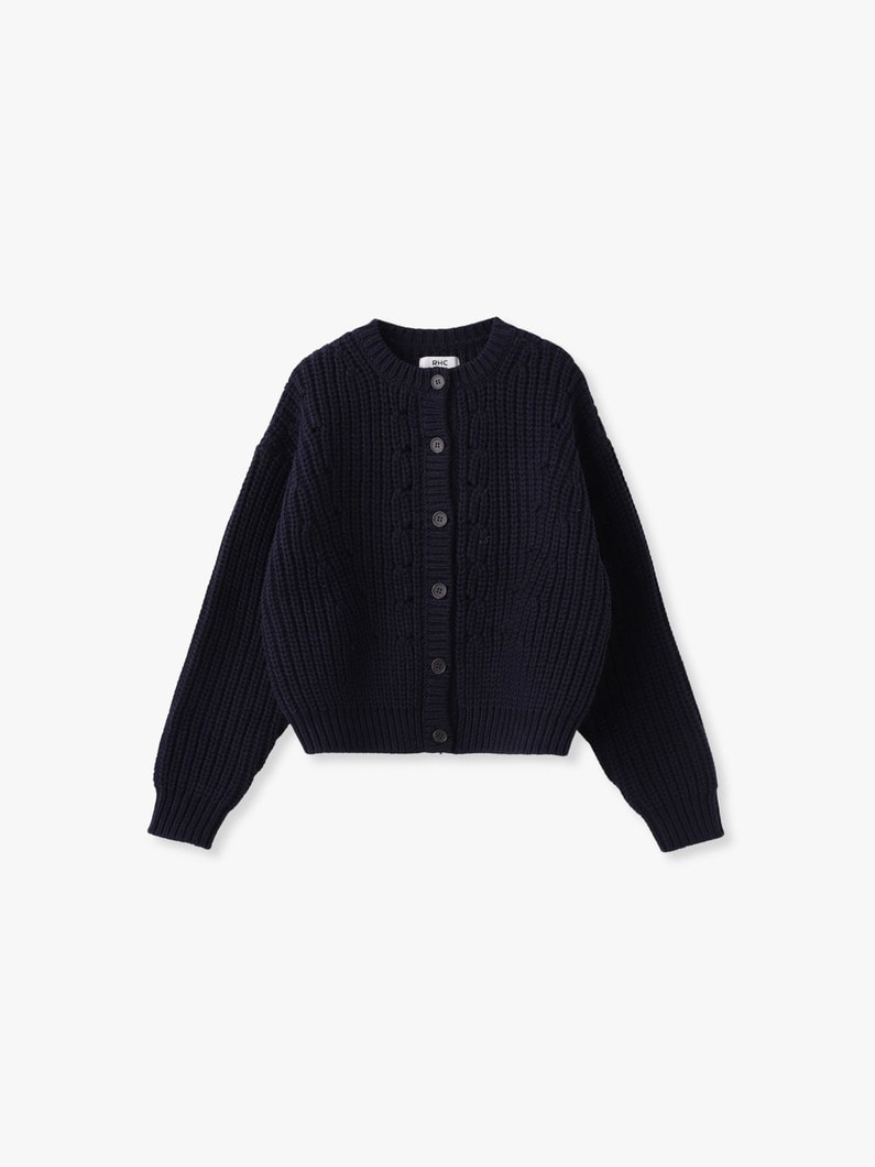 バルキーヤーン カーディガン 詳細画像 navy 4
