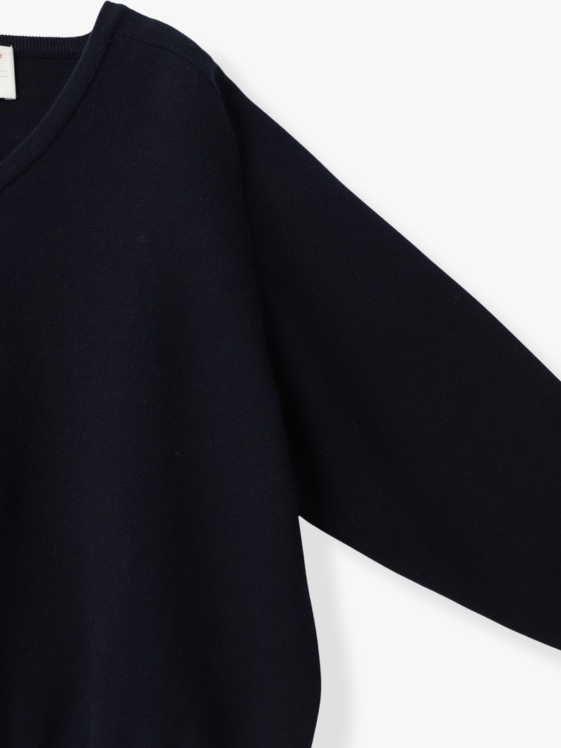 Vネック ニット プルオーバー（ホワイト/ネイビー） 詳細画像 navy 2