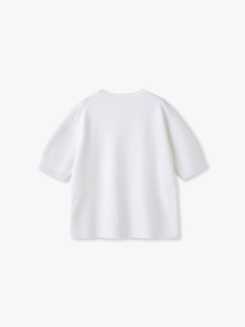 シルク コットン ハイゲージ ニット トップ（ホワイト/ネイビー） 詳細画像 navy 1