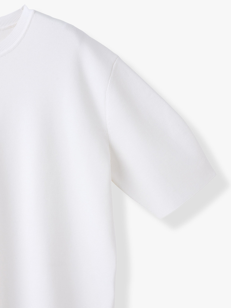 シルク コットン ハイゲージ ニット トップ（ホワイト/ネイビー） 詳細画像 navy 2