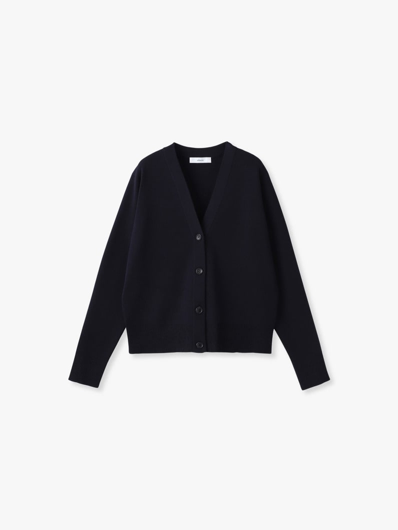 シルク コットン ハイゲージ ニット カーディガン（ホワイト/ネイビー） 詳細画像 navy 4