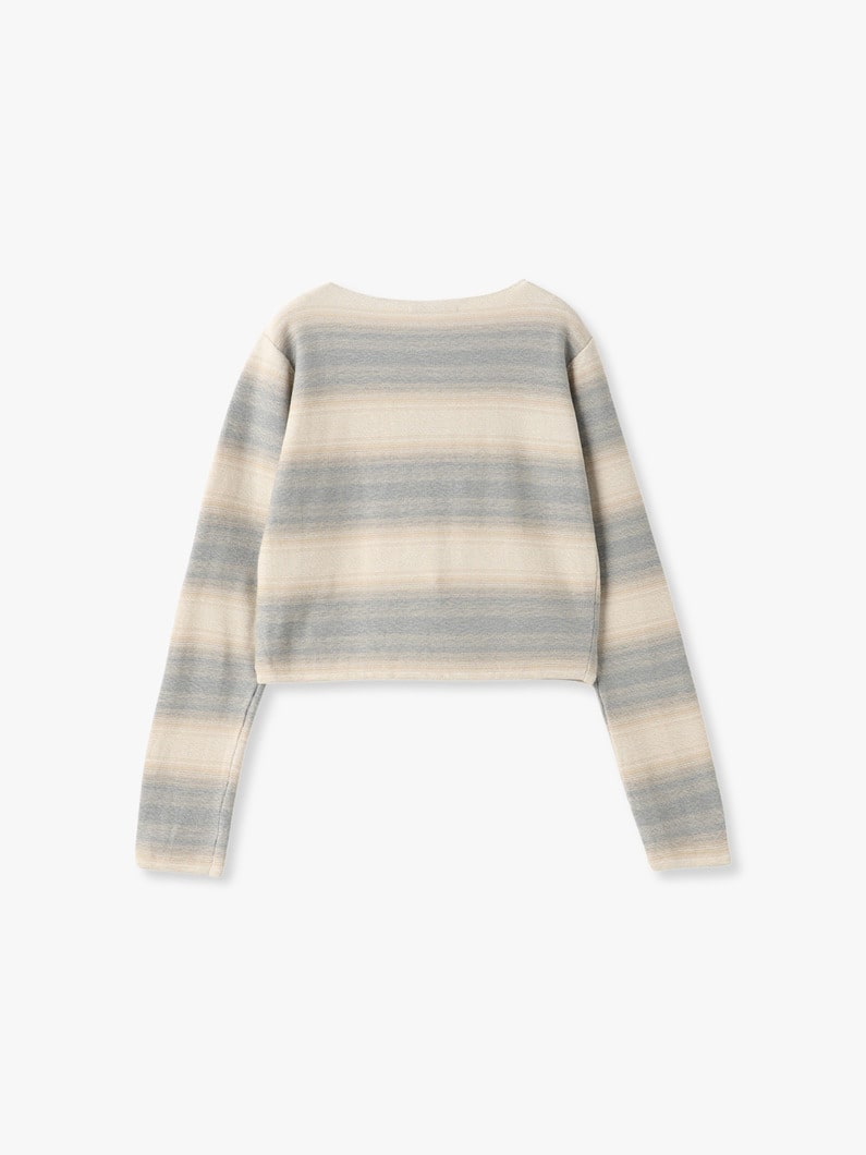 コットンシルク グラディエント ストライプ ニット トップ 詳細画像 multi 1