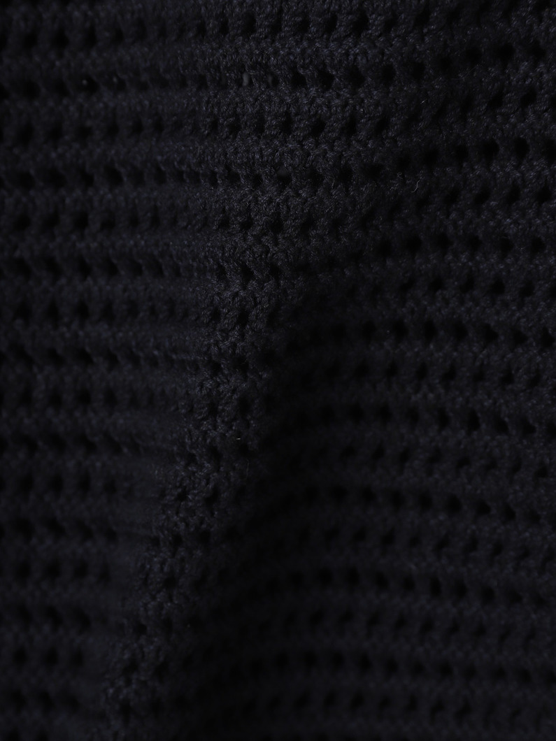 タッサー シルクコットン メッシュ ニット カーディガン 詳細画像 black 3