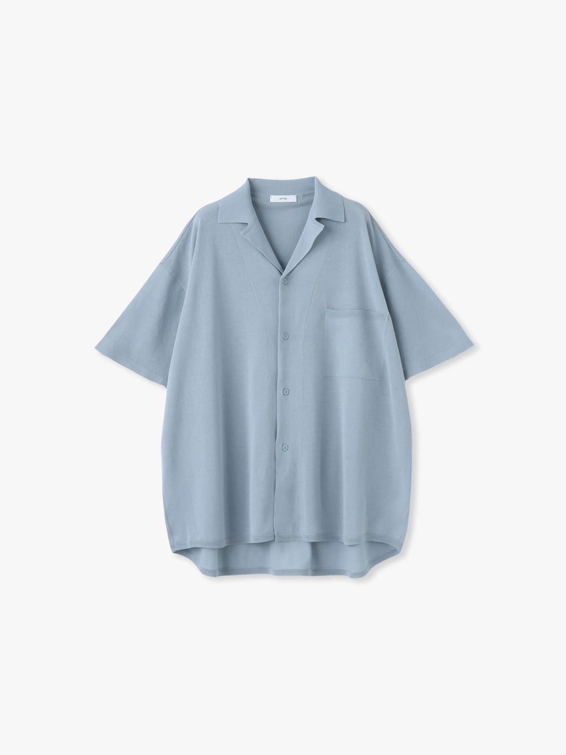 ハイツイスト コットン ニット シャツ 詳細画像 blue gray 4