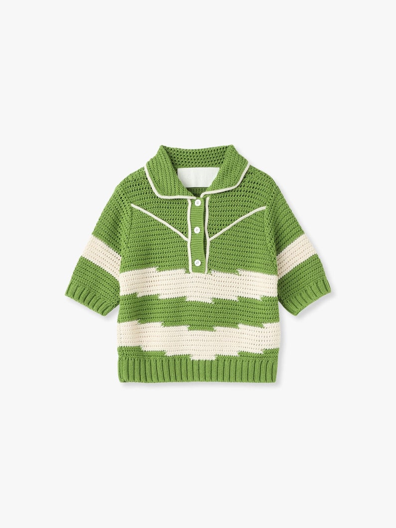 S/S ラケット ニット トップ 詳細画像 green 2