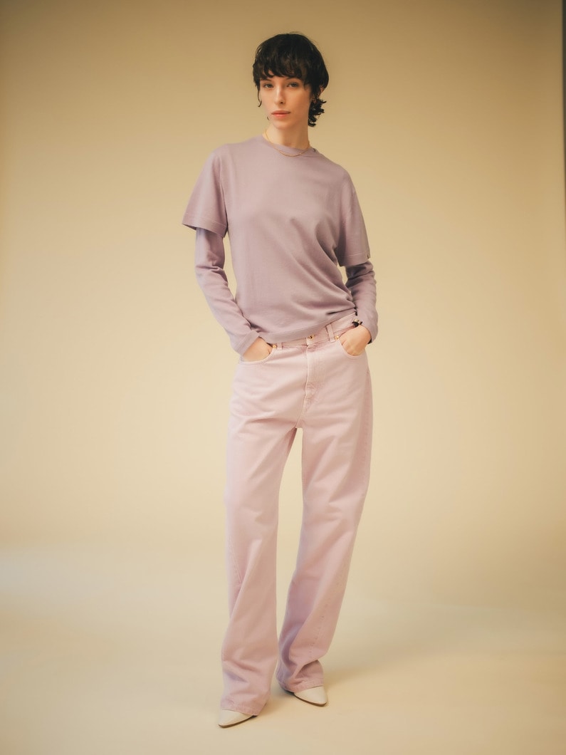 リサ コットンカシミア ロングスリーブティー 詳細画像 lavender 3