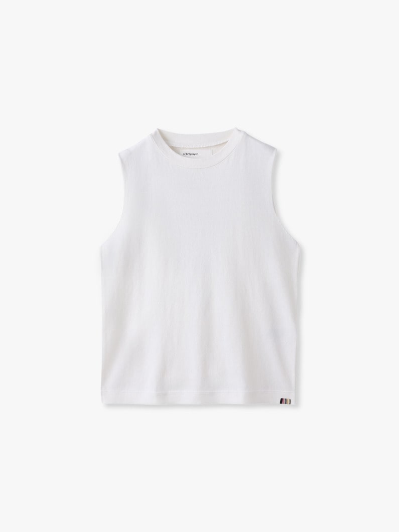 プレーヤー コットンカシミア スリーブレス トップ 詳細画像 white 3