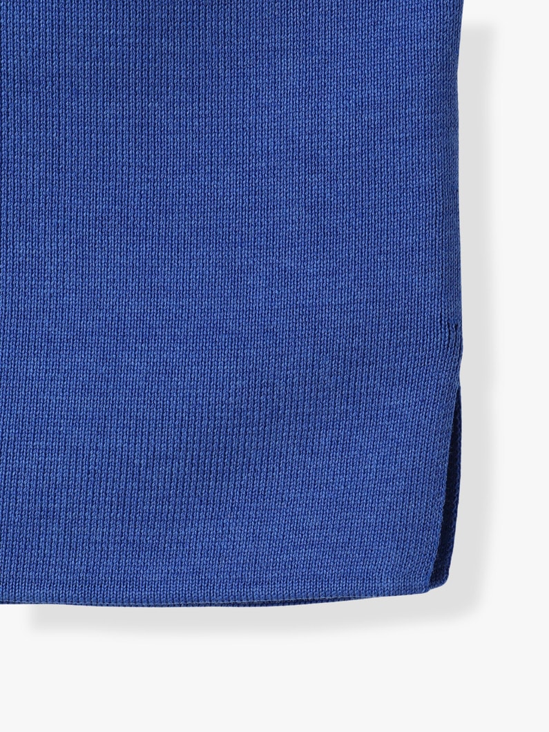 シルク コットン ハイゲージ ニット トップ（イエロー/ブルー） 詳細画像 blue 3