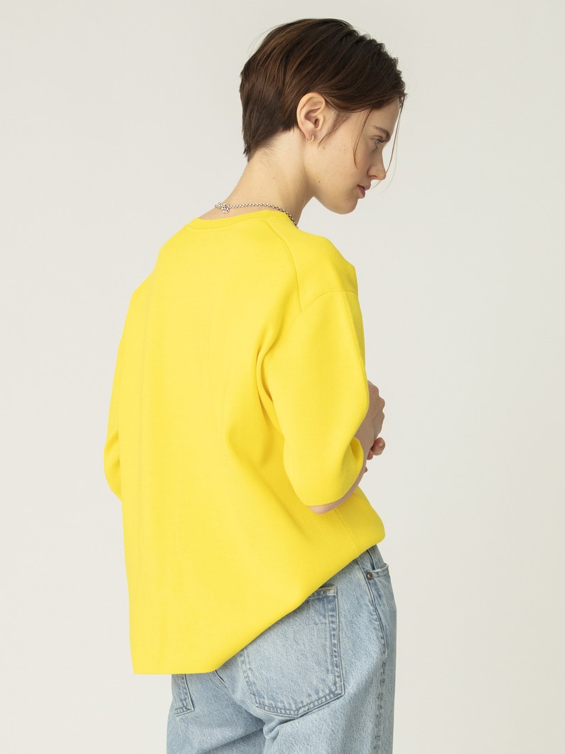 シルク コットン ハイゲージ ニット トップ（イエロー/ブルー） 詳細画像 yellow 3
