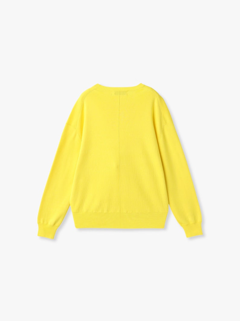 シルク コットン ハイゲージ ニット プルオーバー（イエロー/ブルー） 詳細画像 yellow 1