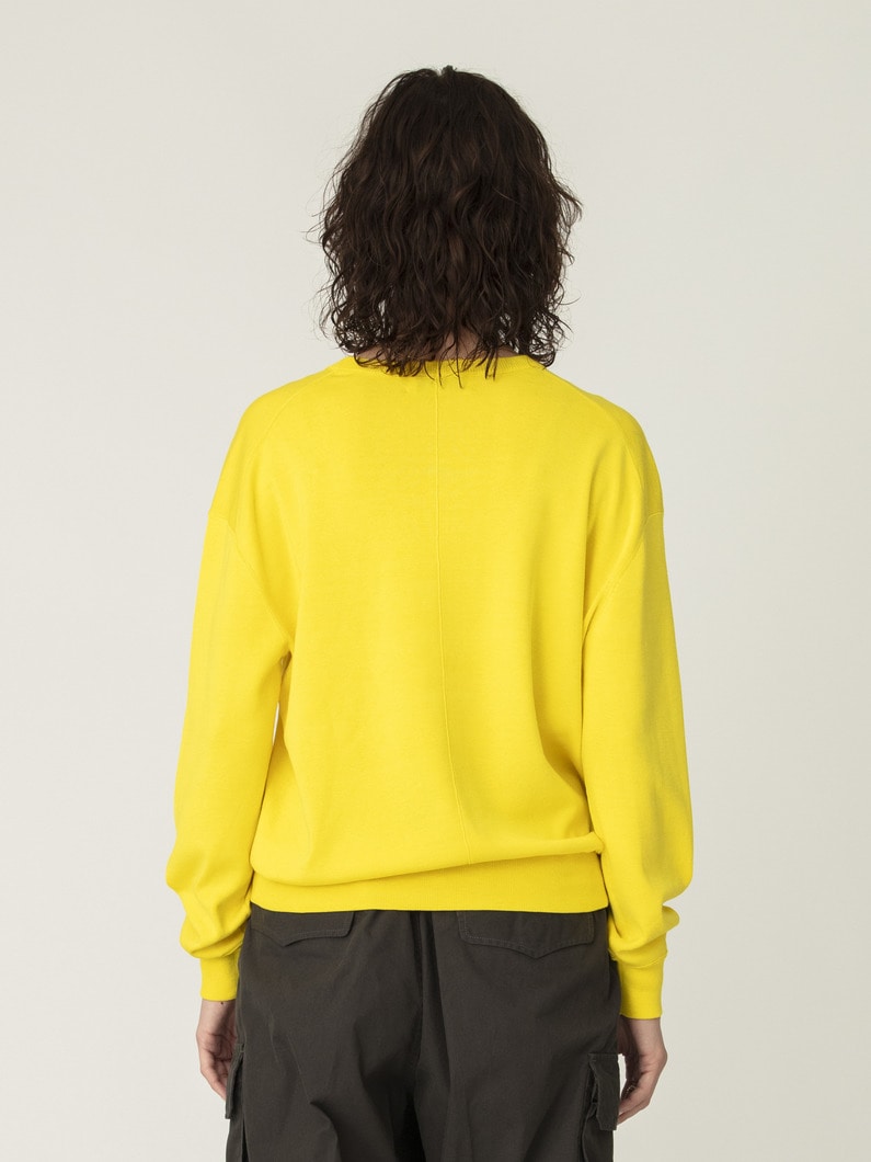 シルク コットン ハイゲージ ニット プルオーバー（イエロー/ブルー） 詳細画像 yellow 2