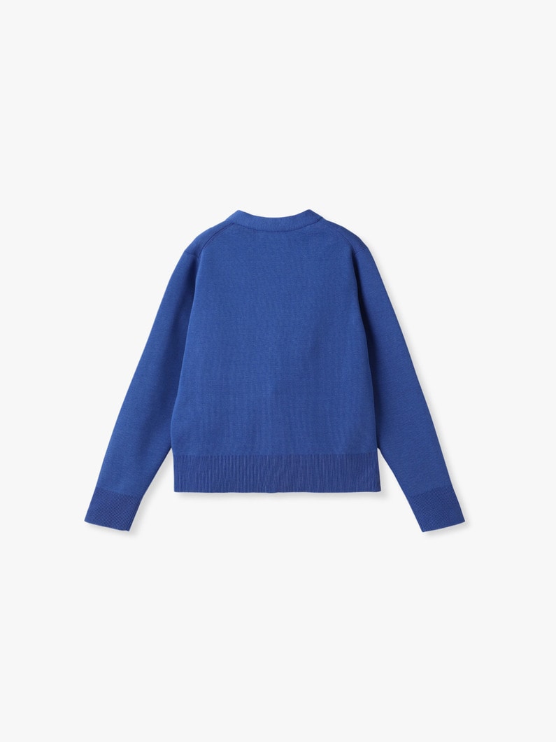 シルク コットン ハイゲージ ニット カーディガン（イエロー/ブルー） 詳細画像 yellow 1