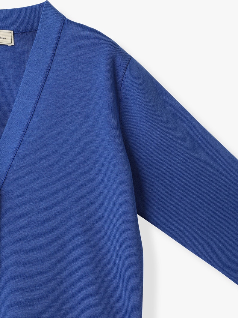 シルク コットン ハイゲージ ニット カーディガン（イエロー/ブルー） 詳細画像 yellow 2