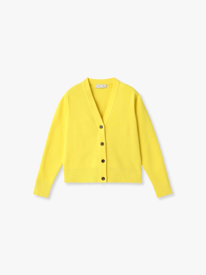 シルク コットン ハイゲージ ニット カーディガン（イエロー/ブルー） 詳細画像 yellow 4