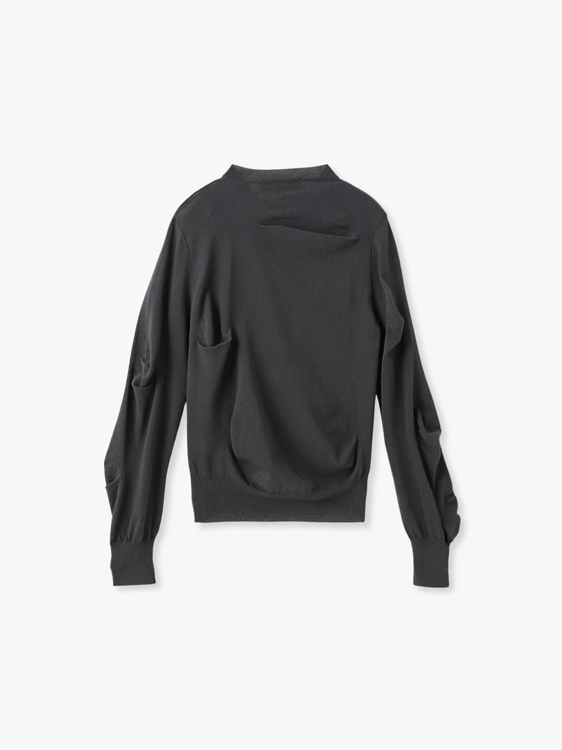 アンステイブル ニット カーディガン（イエロー/ダークグレー） 詳細画像 dark gray 1