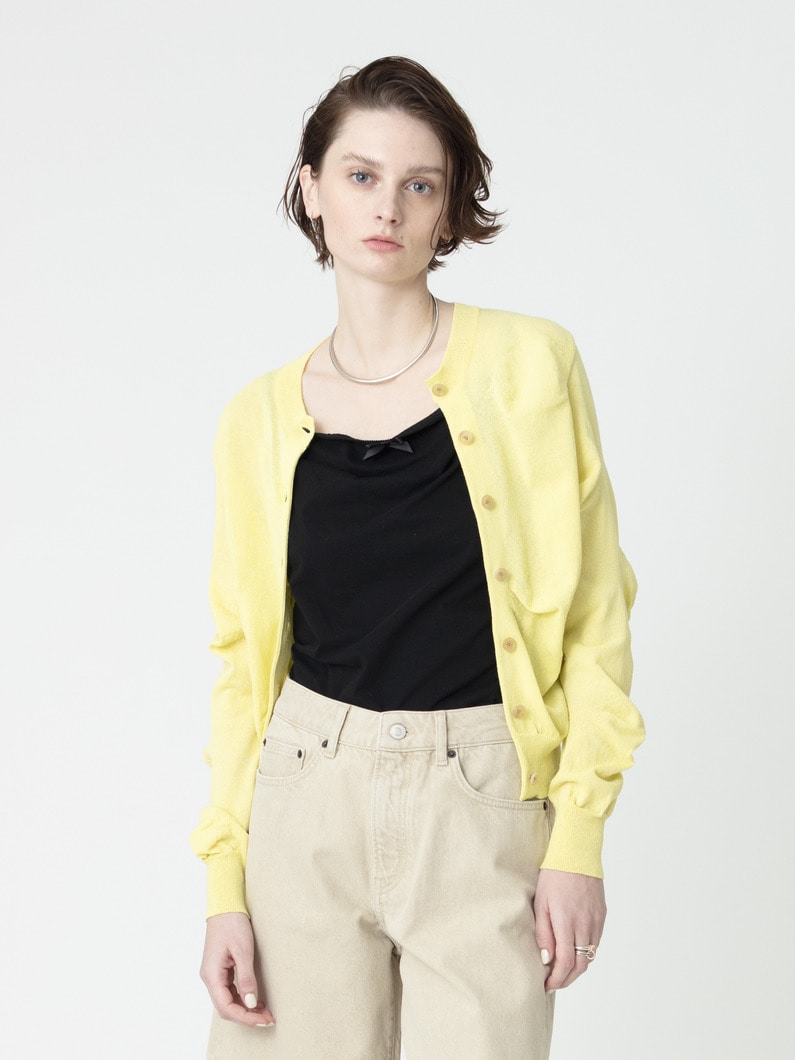 アンステイブル ニット カーディガン（イエロー/ダークグレー） 詳細画像 yellow