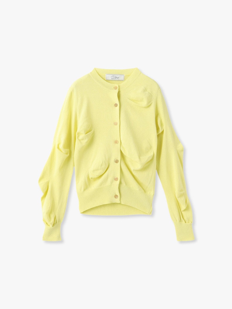 アンステイブル ニット カーディガン（イエロー/ダークグレー） 詳細画像 yellow 3