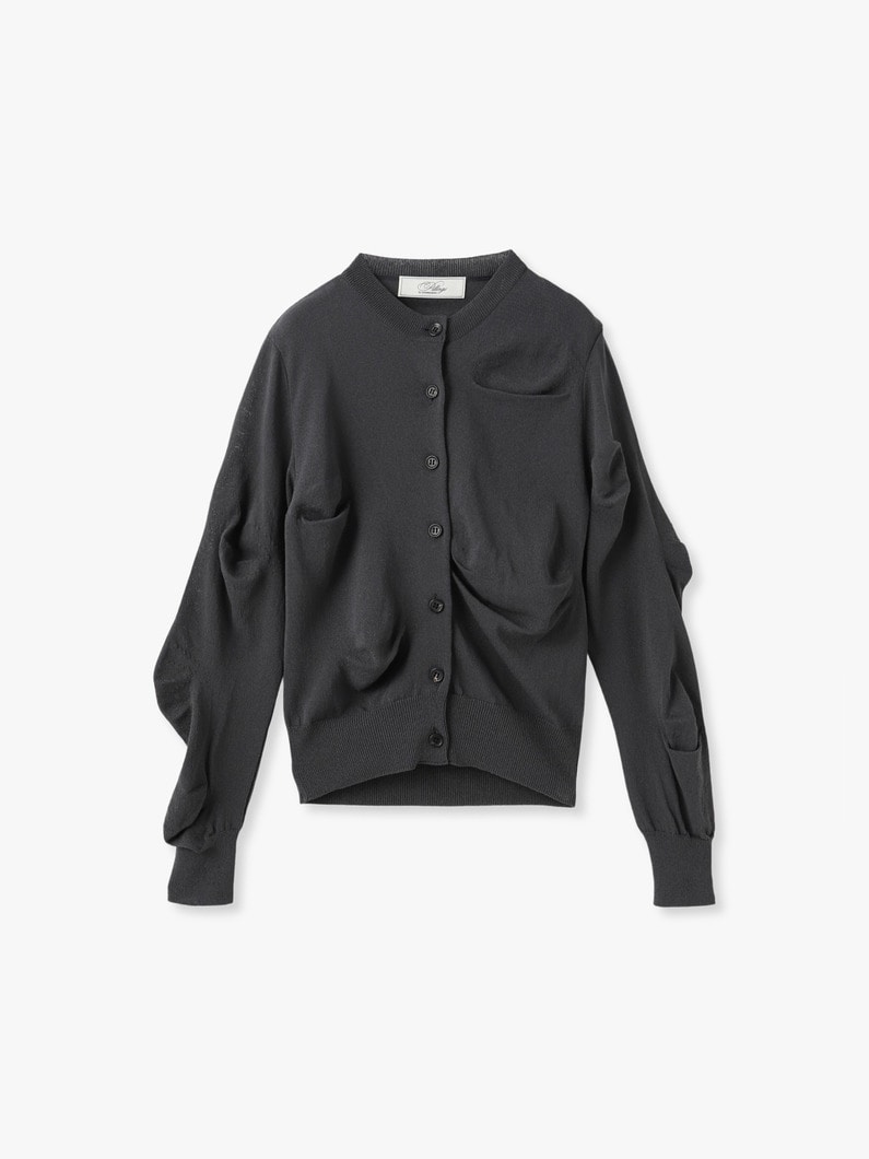 アンステイブル ニット カーディガン（イエロー/ダークグレー） 詳細画像 dark gray 1