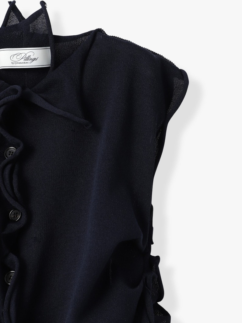 ギャザー ニット ベスト 詳細画像 navy 2